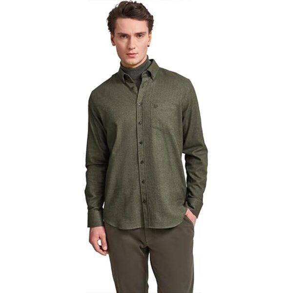 Bugatti Camicia Flanella botton down 9350-68311b Camicia, Verde, L Uomo