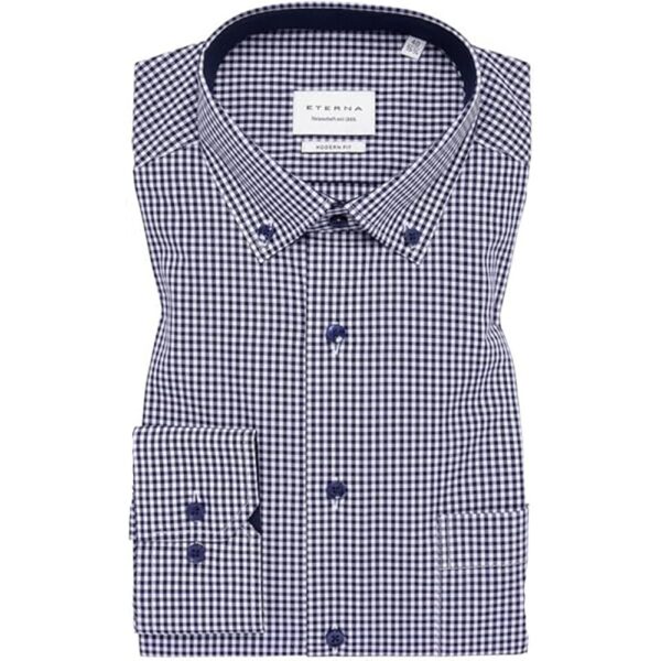 Eterna Camicia Uomo No Stiro 100% cotone Botton Down 8913-x146 Modern Fit