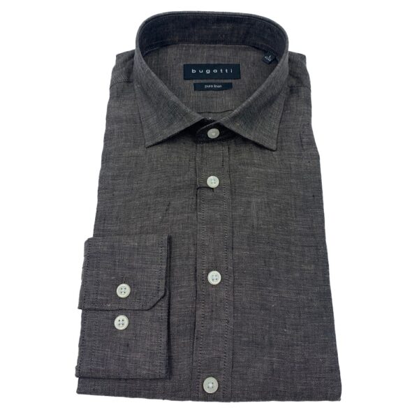 Bugatti camicia uomo manica lunga 100% lino 58540a-9150