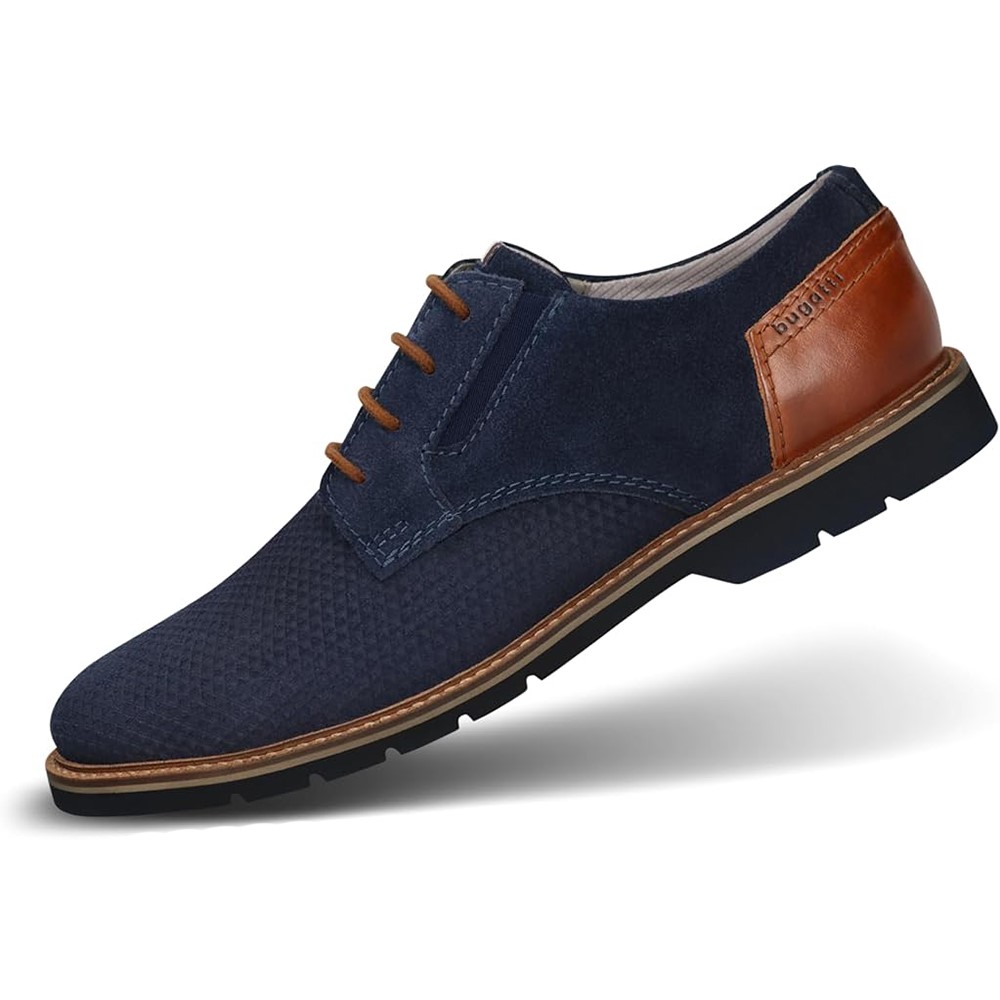 Bugatti 311-arz02, Stringata Uomo, Blu Scuro, in pelle