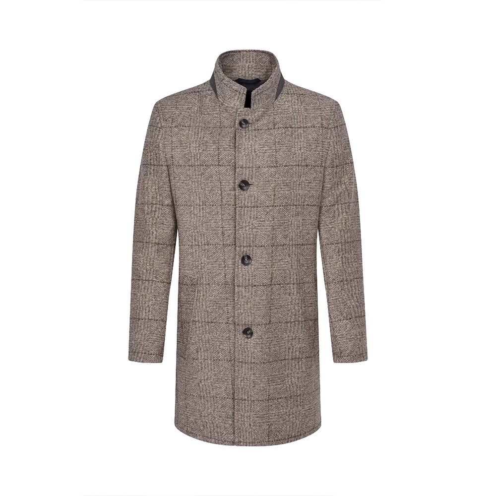 Bugatti Cappotto Uomo con Colletto a Fascia 628533-64078 beige