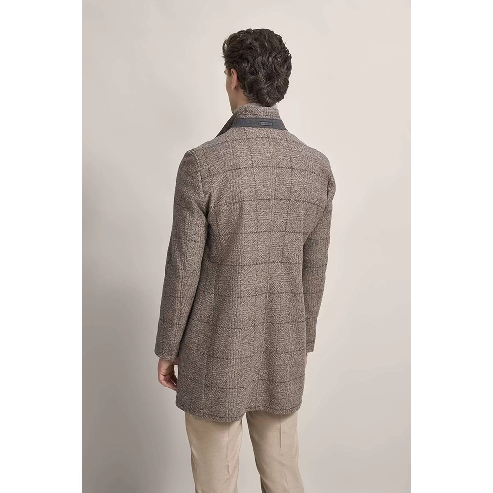 Bugatti Cappotto Uomo con Colletto a Fascia 628533-64078 beige - immagine 5