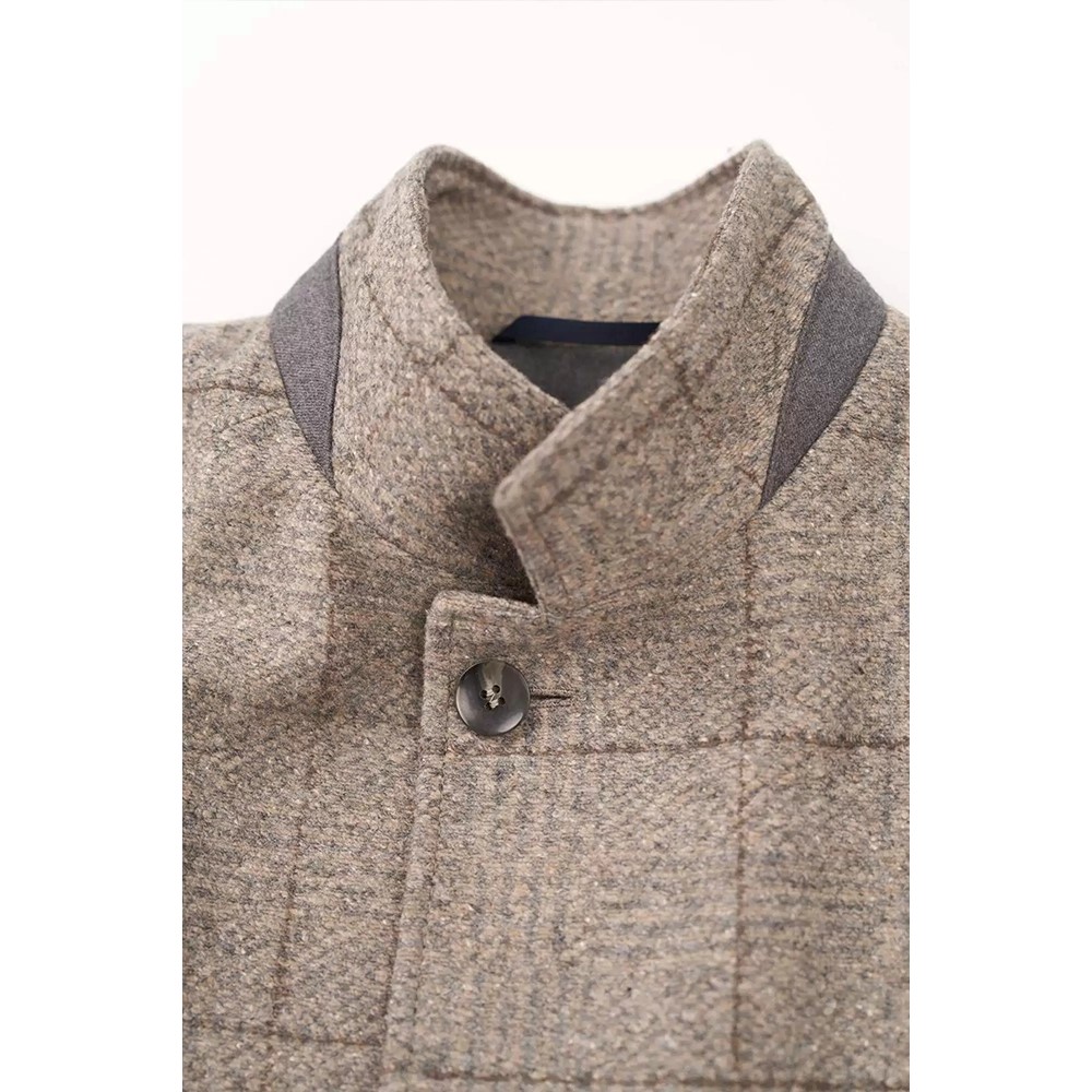 Bugatti Cappotto Uomo con Colletto a Fascia 628533-64078 beige - immagine 2