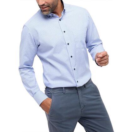 Eterna Camicia Uomo No Stiro 100% cotone Botton Down 8913-x146 Modern Fit