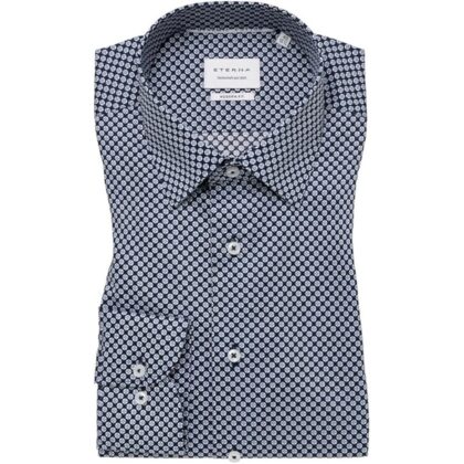 ETERNA Camicia da uomo a maniche lunghe,no stiro vestibilità moderna,100% cotone 1216-x171