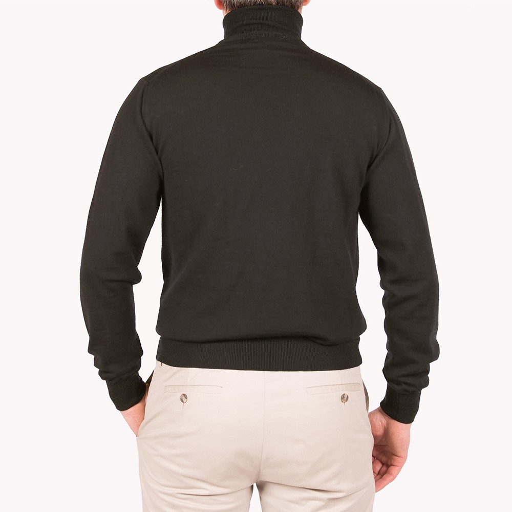 Sporting Mare dolcevita Uomo in 100% Lana Merino Nero 240-100 FINEZZA 12 - immagine 3