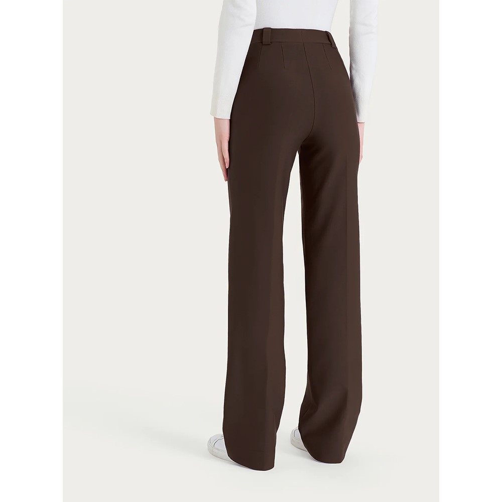 Ragno Pantalone ampio con taschino in Compact - Chocolate Torte dr22pe - immagine 2