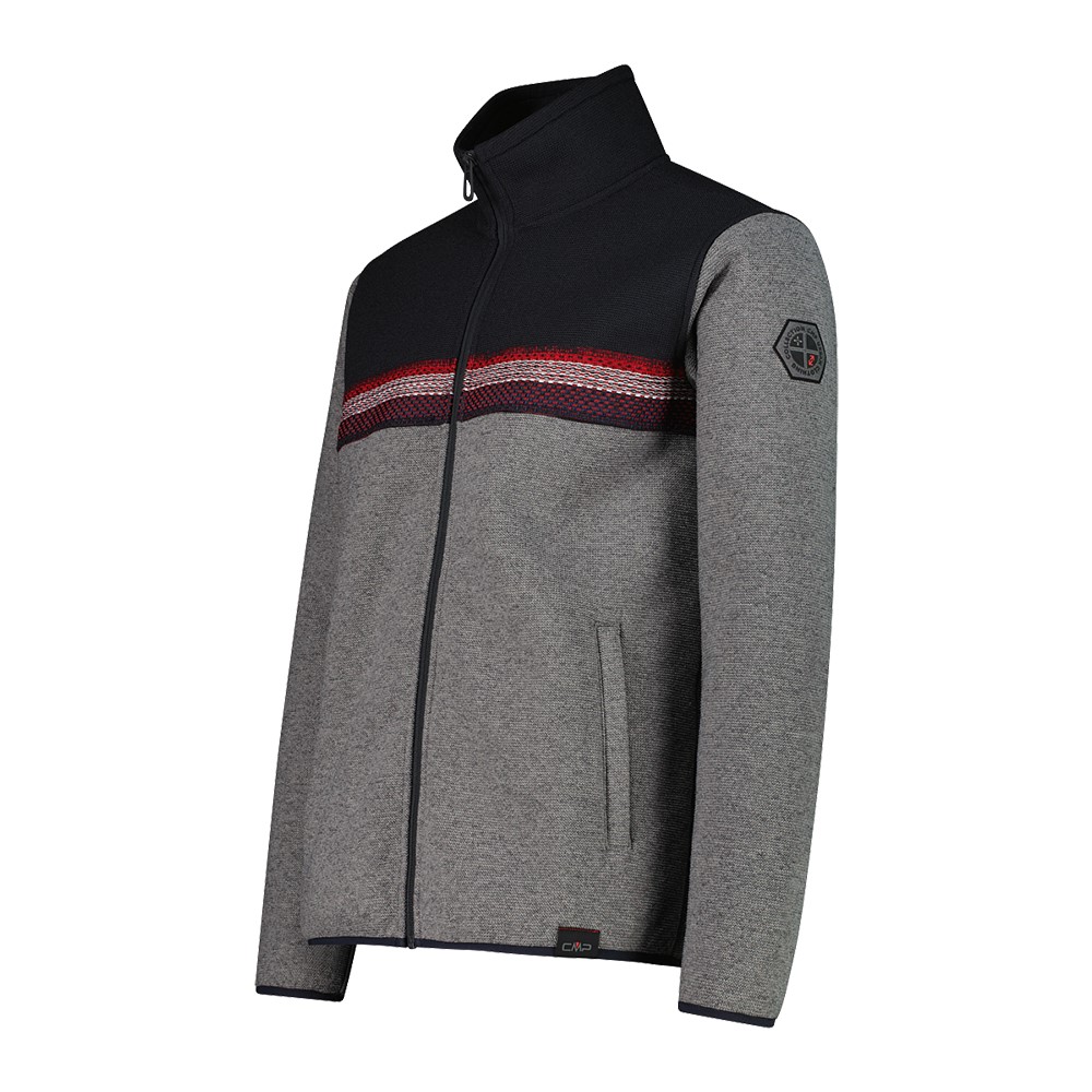 CMP Felpa con zip da uomo in pile Knit Tech 35M3937 - immagine 3