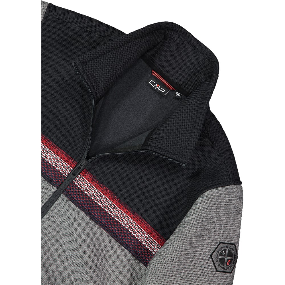 CMP Felpa con zip da uomo in pile Knit Tech 35M3937 - immagine 2