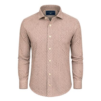 Ascot Sport Camicia 100%cotone fantasia geometrica micro-pattern 15369-229