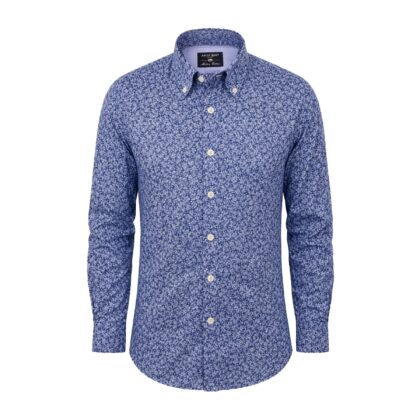 Ascot Sport Camicia Uomo 100% cotone in fantasia blu 15368-205
