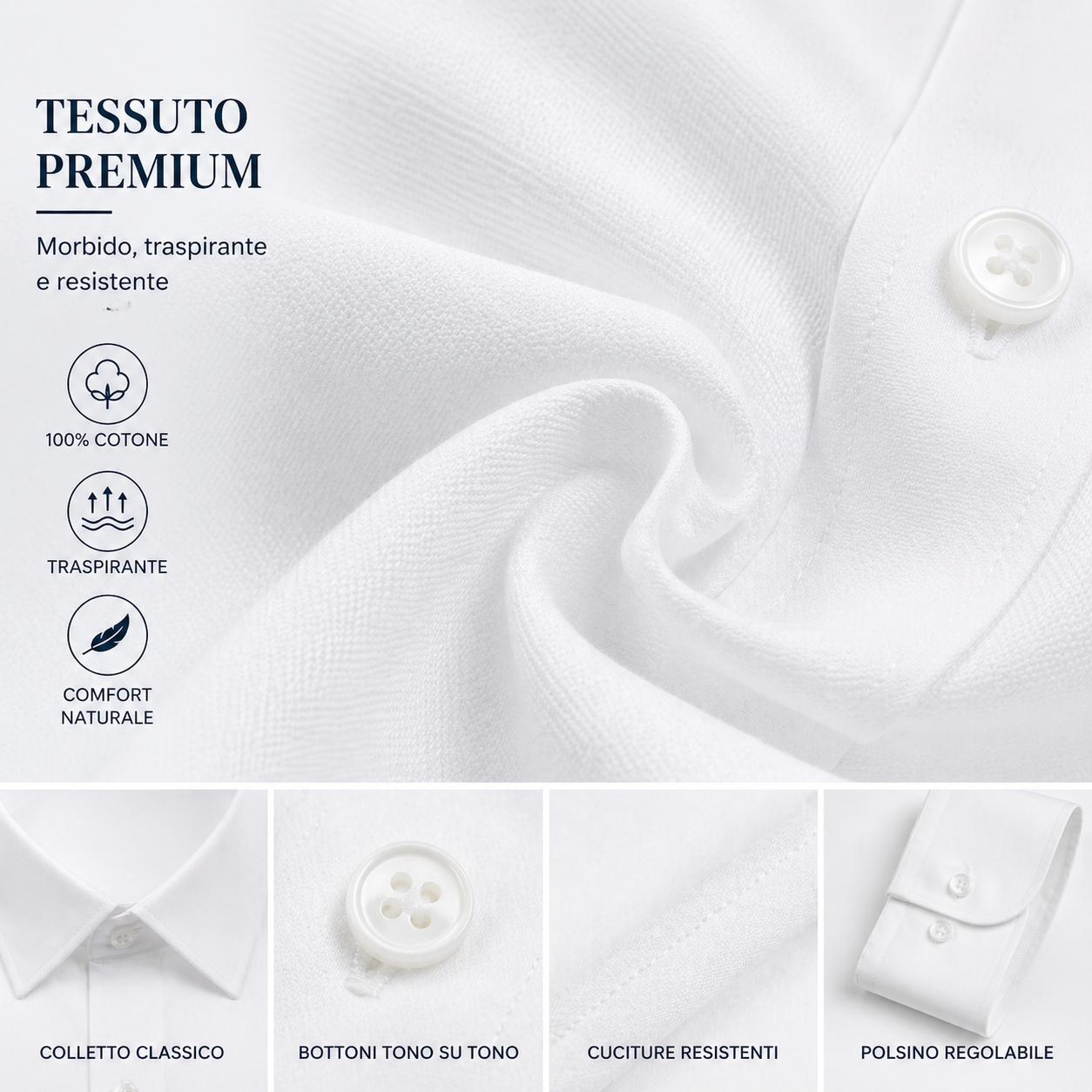 Cassera camicia uomo 100% cotone manica lunga 01641 mod.style - immagine 3