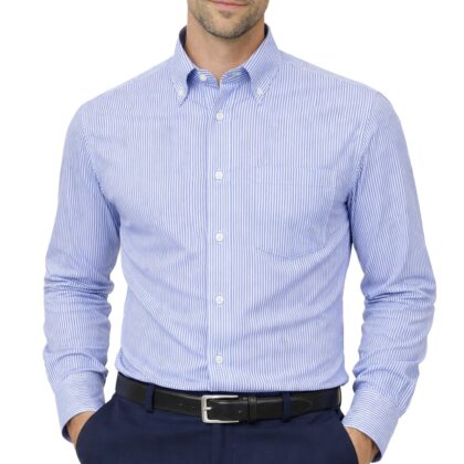 Cassera camicia uomo manica lunga botton down 100% cotone 01285 stagni mod.style