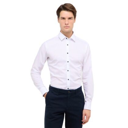 Eterna Camicia 100% Cotone No Stiro Slim Fit 1382-f141 Bianco