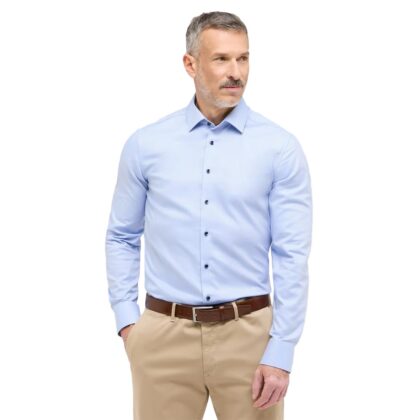 Eterna Camicia No Stiro 100% Cotone 2132-x171 azzurro