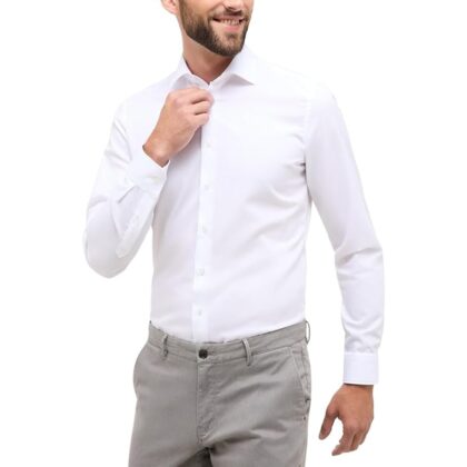 Eterna camicia uomo no stiro slim fit art.1100 f170 bianco