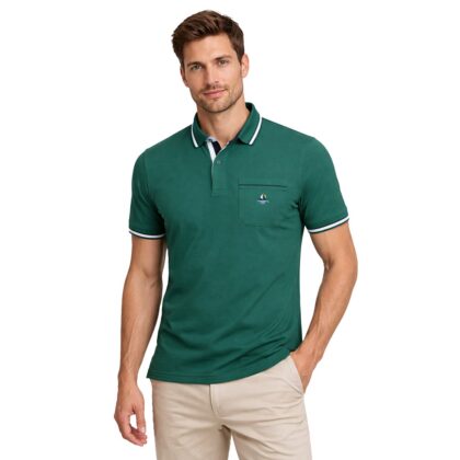 Marbas olo Uomo in Filo di Scozia con Dettagli a Contrasto 52406 384 verde