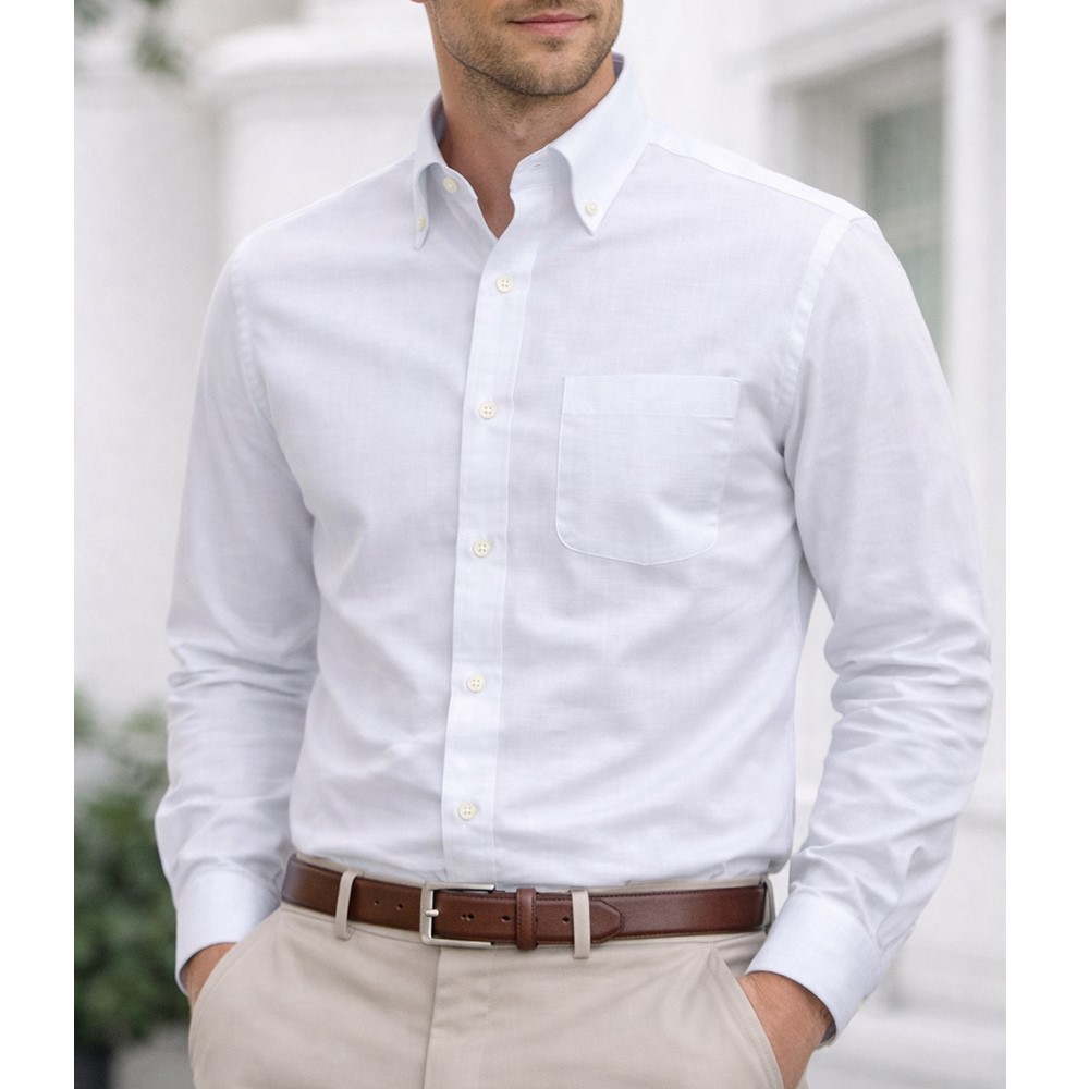 Cassera camicia uomo 100% cotone effetto lino 3v210 lamar mod.free - immagine 3