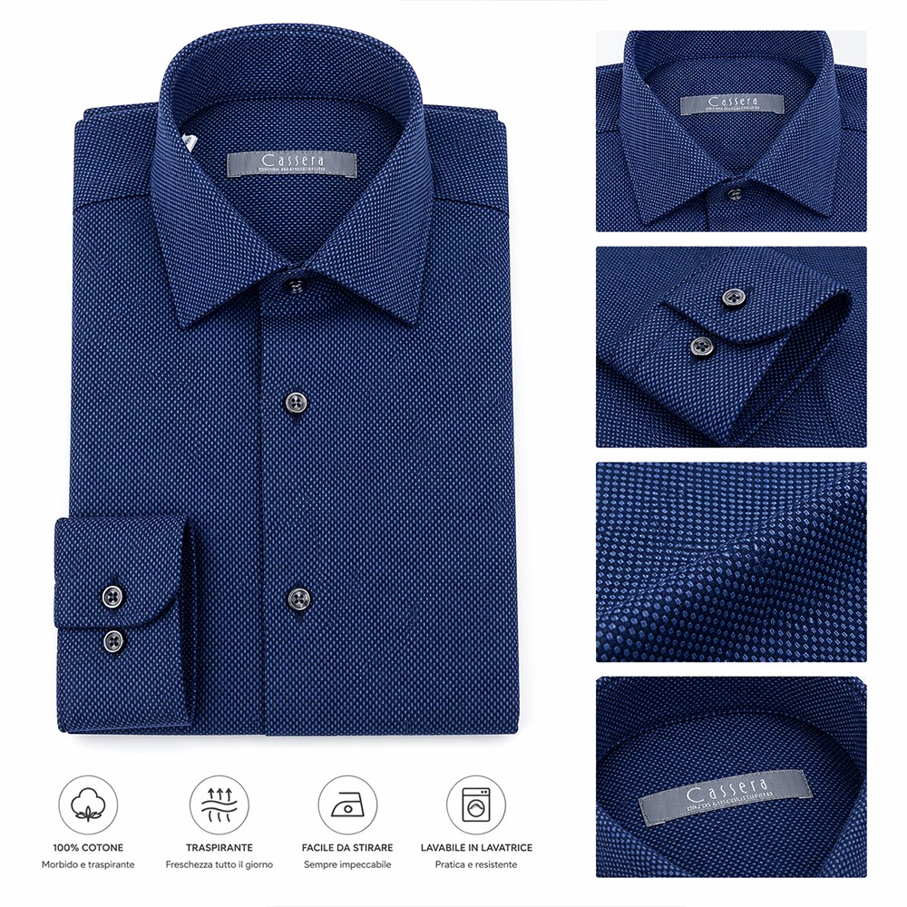 Cassera camicia uomo manica lunga 100% cotone gualtier 5w152 mod.free - immagine 2
