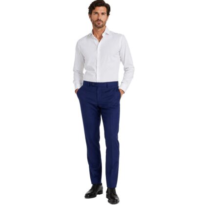 City Time Pantaloni Uomo Eleganti in 100% Fresco Lana,Vestibilità Regolare DROP 6, 624038-33 bluette