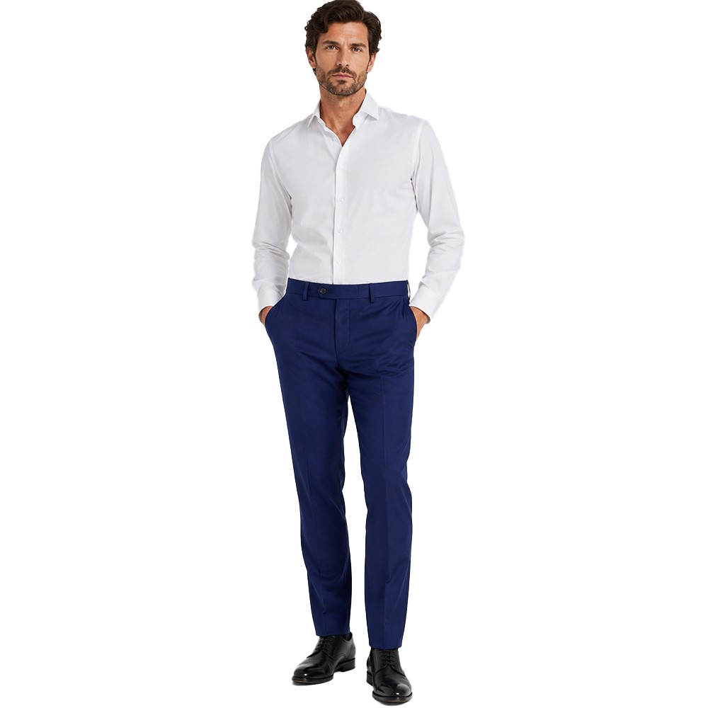 City Time Pantaloni Uomo Eleganti in 100% Fresco Lana,Vestibilità Regolare DROP 6, 624038-33 bluette
