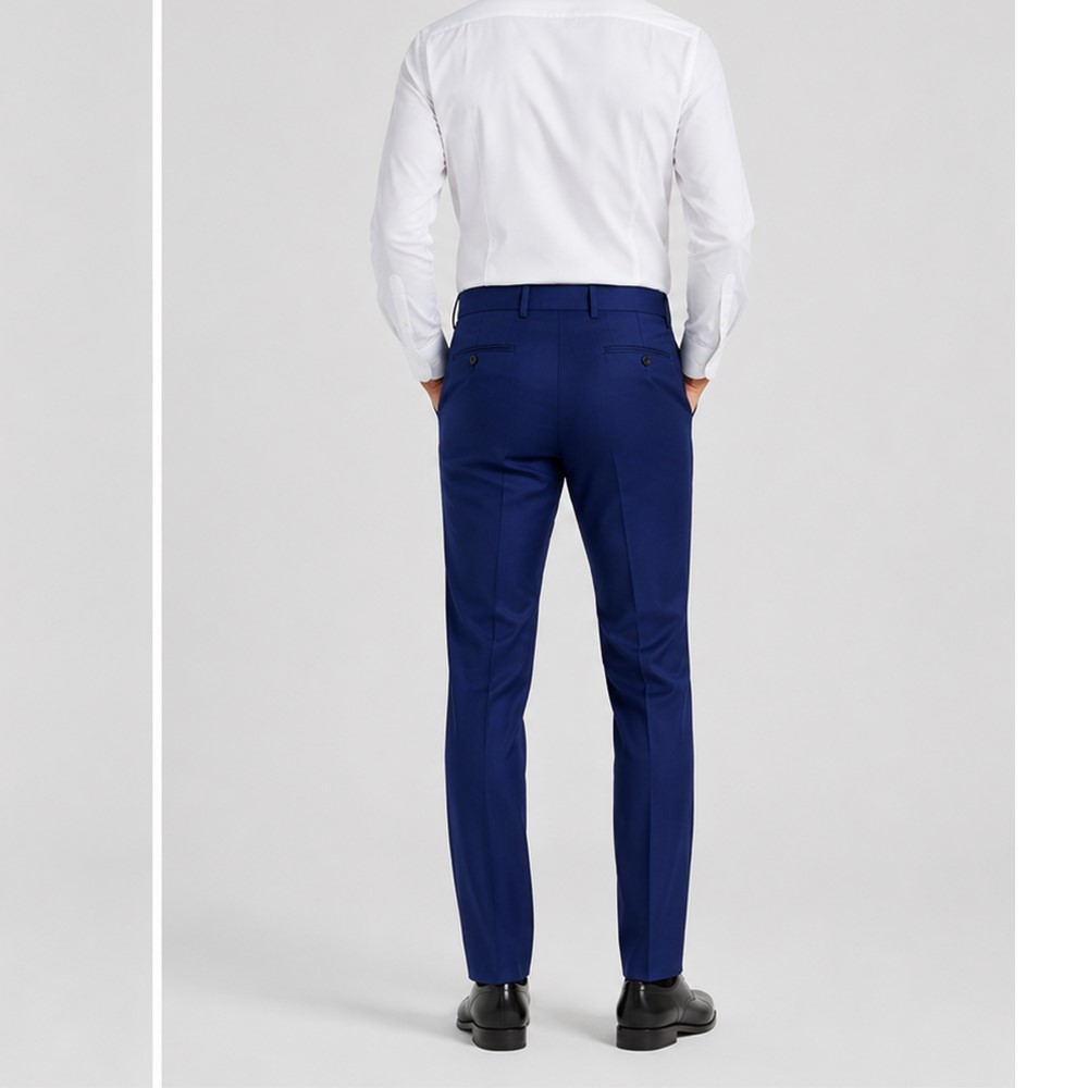 City Time Pantaloni Uomo Eleganti in 100% Fresco Lana,Vestibilità Regolare DROP 6, 624038-33 bluette - immagine 4