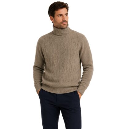 Sporting mare maglia in lana uomo dolcevita a treccia 2700/100