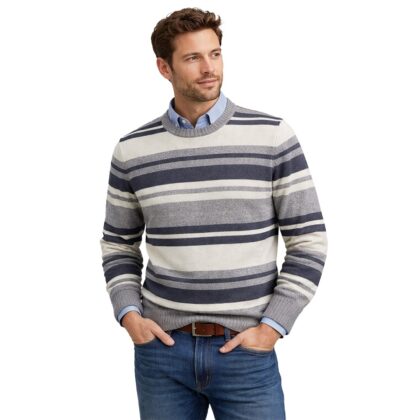 Sporting Mare Maglione Girocollo in Lana a Righe 3190/80