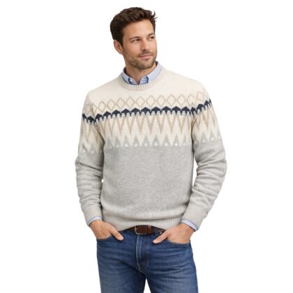 Sporting Mare Maglione Girocollo in Lana Stile Nordico MADE IN ITALY 3150/80