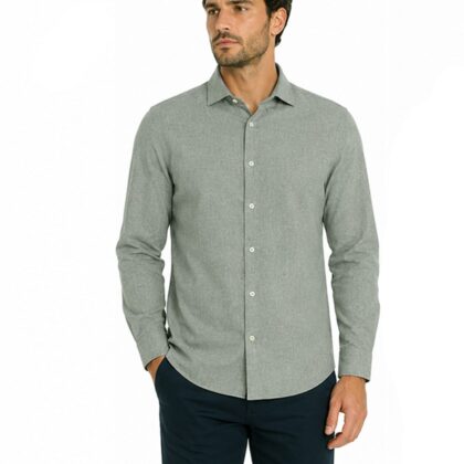 Ascot Sport Camicia Uomo 55% Lino 45% Cotone, Manica Lunga, Regular Fit, 15362-229