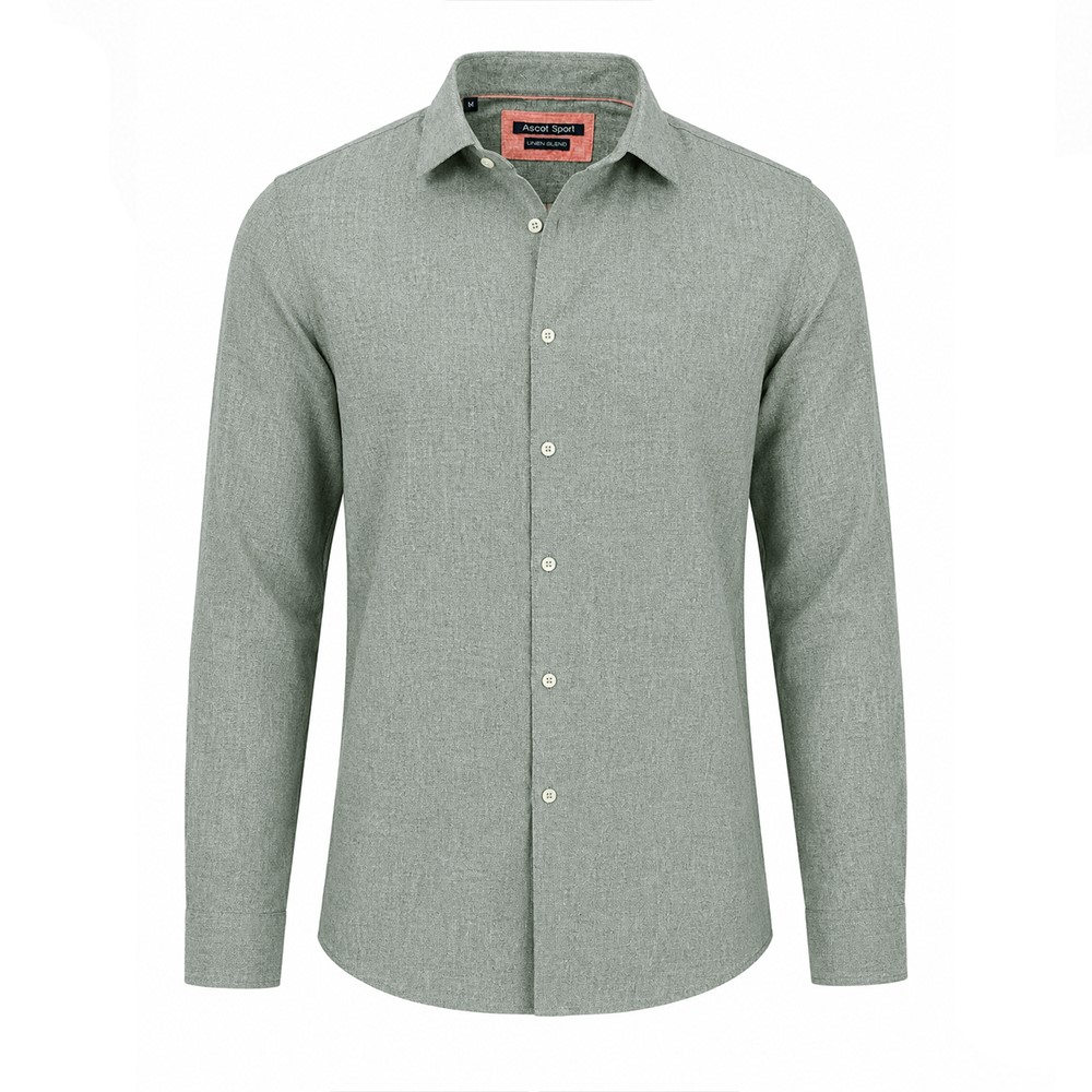 Ascot Sport Camicia Uomo 55% Lino 45% Cotone, Manica Lunga, Regular Fit, 15362-229 - immagine 8