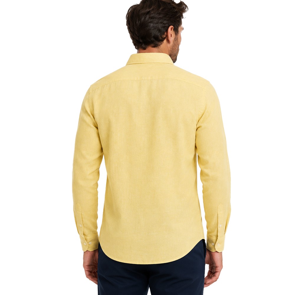 Ascot Sport Camicia Uomo 55% Lino 45% Cotone, Manica Lunga, Regular Fit, 15362-229 - immagine 5