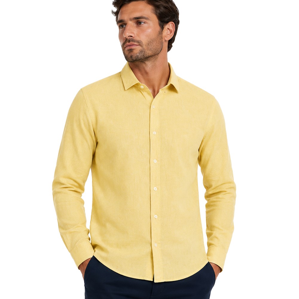 Ascot Sport Camicia Uomo 55% Lino 45% Cotone, Manica Lunga, Regular Fit, 15362-229 - immagine 4