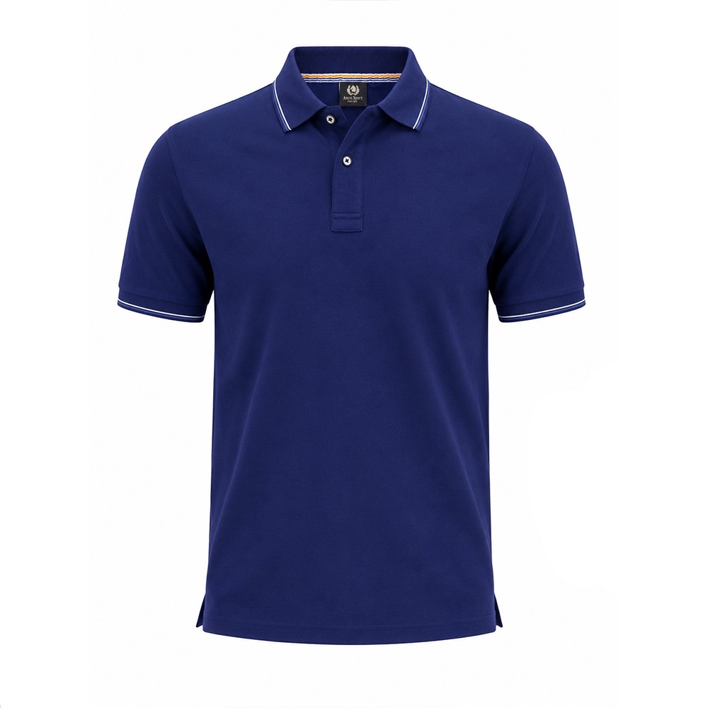 Ascot Sport Polo Uomo Stretch in n, Regular Fit, Manica Corta con Colletto a Contrasto 15304-370 - immagine 2