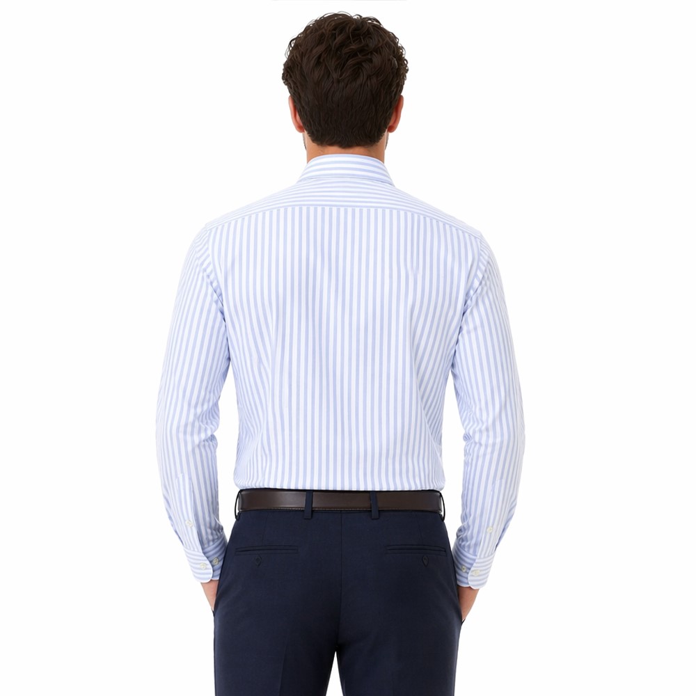 Cassera Camicia Uomo a Righe Azzurre in 100% Cotone 6a065 RABICA mod.STYLE - immagine 3