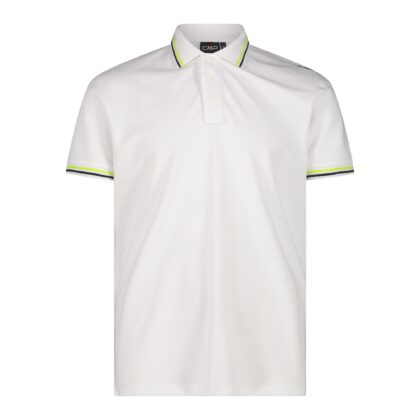 CMP Polo da uomo in poliestere stretch 34D5987 A001 bianco