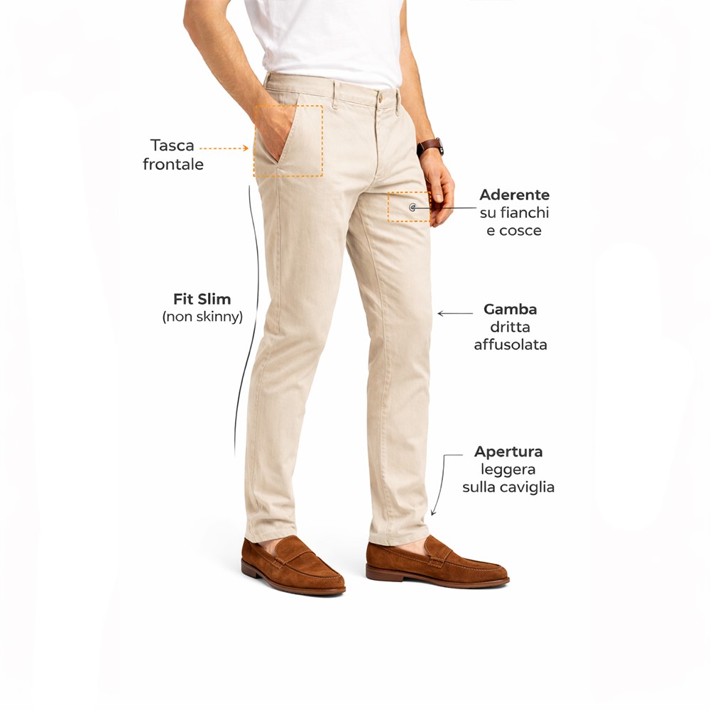 Exigo Pantaloni Stretch Slim Fit P-E Chino 1026131 MADE IN ITALY - immagine 11