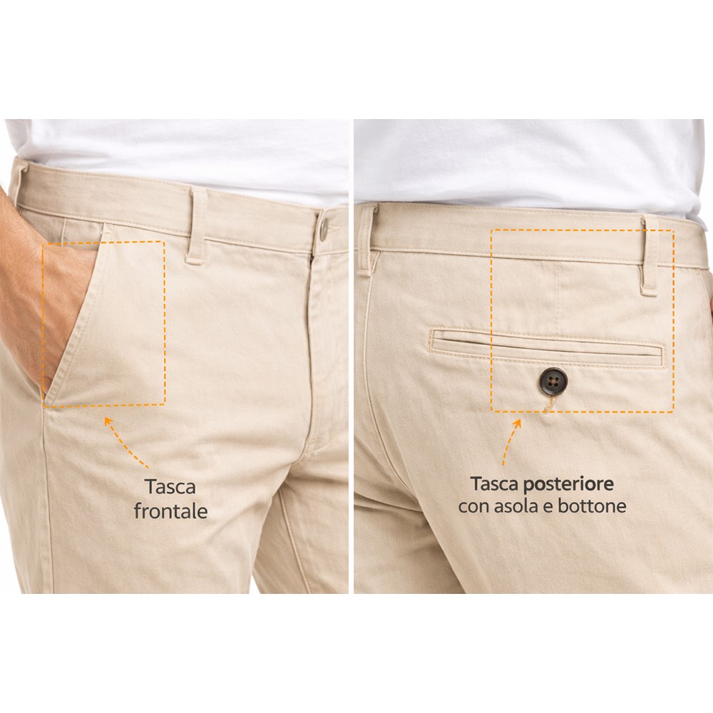 Exigo Pantaloni Stretch Slim Fit P-E Chino 1026131 MADE IN ITALY - immagine 12