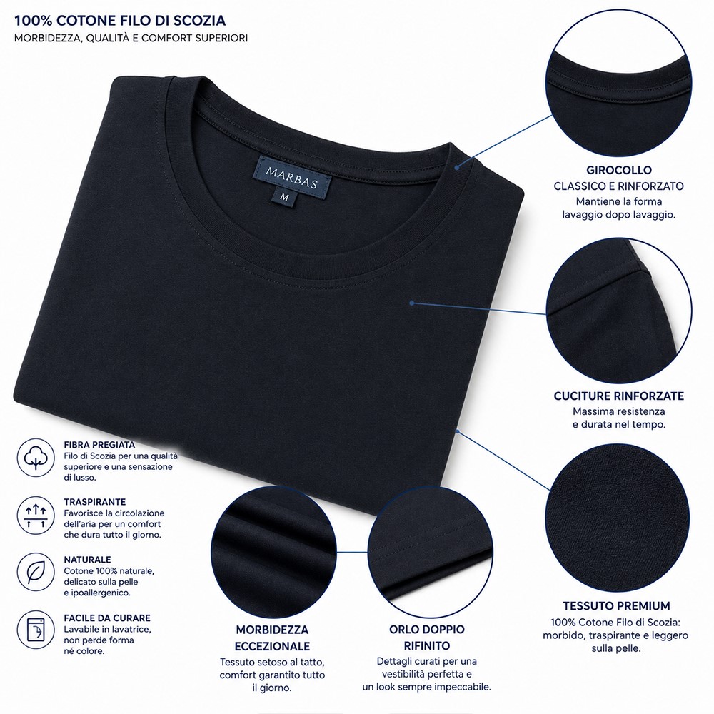 New marbas t-Shirt Sottogiacca cotton fresh 100% Filo di Scozia Art.fc001 - immagine 6