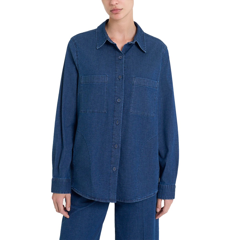 Ragno Shacket in Super Light Denim dm67sc