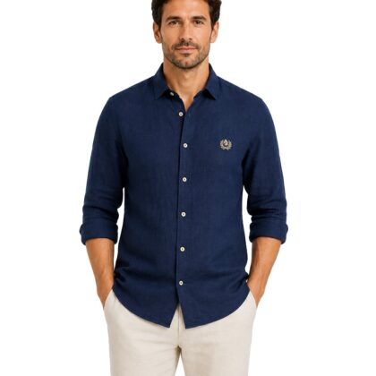 Ascot Sport Camicia Uomo 100% Lino, Manica Lunga, Vestibilità Regolare, 15350-228