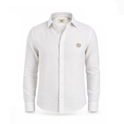 Ascot Sport Camicia Uomo 100% Lino Vestibilitร Regolare 15350-01 bianco
