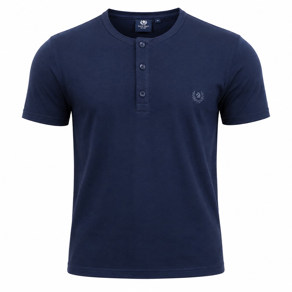 Ascot Sport T-Shirt Uomo Serafino 100% Cotone 15305-325 - immagine 3