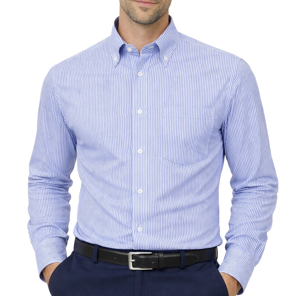 Cassera camicia uomo manica lunga botton down 100% cotone 01285 stagni mod.style
