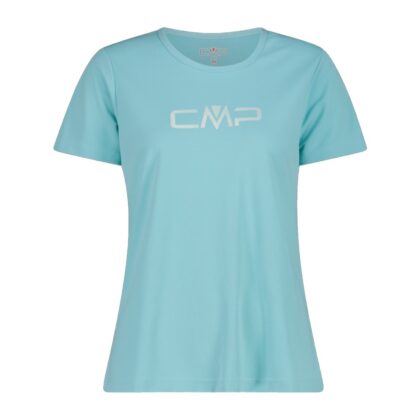 CMP Maglia a maniche corte girocollo da donna con logo CMP 39T5676P E555 LAGOON