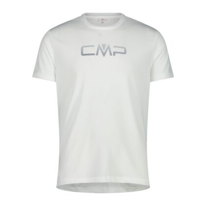 CMP Maglia a maniche corte girocollo da uomo con logo CMP bianca 39t7117p