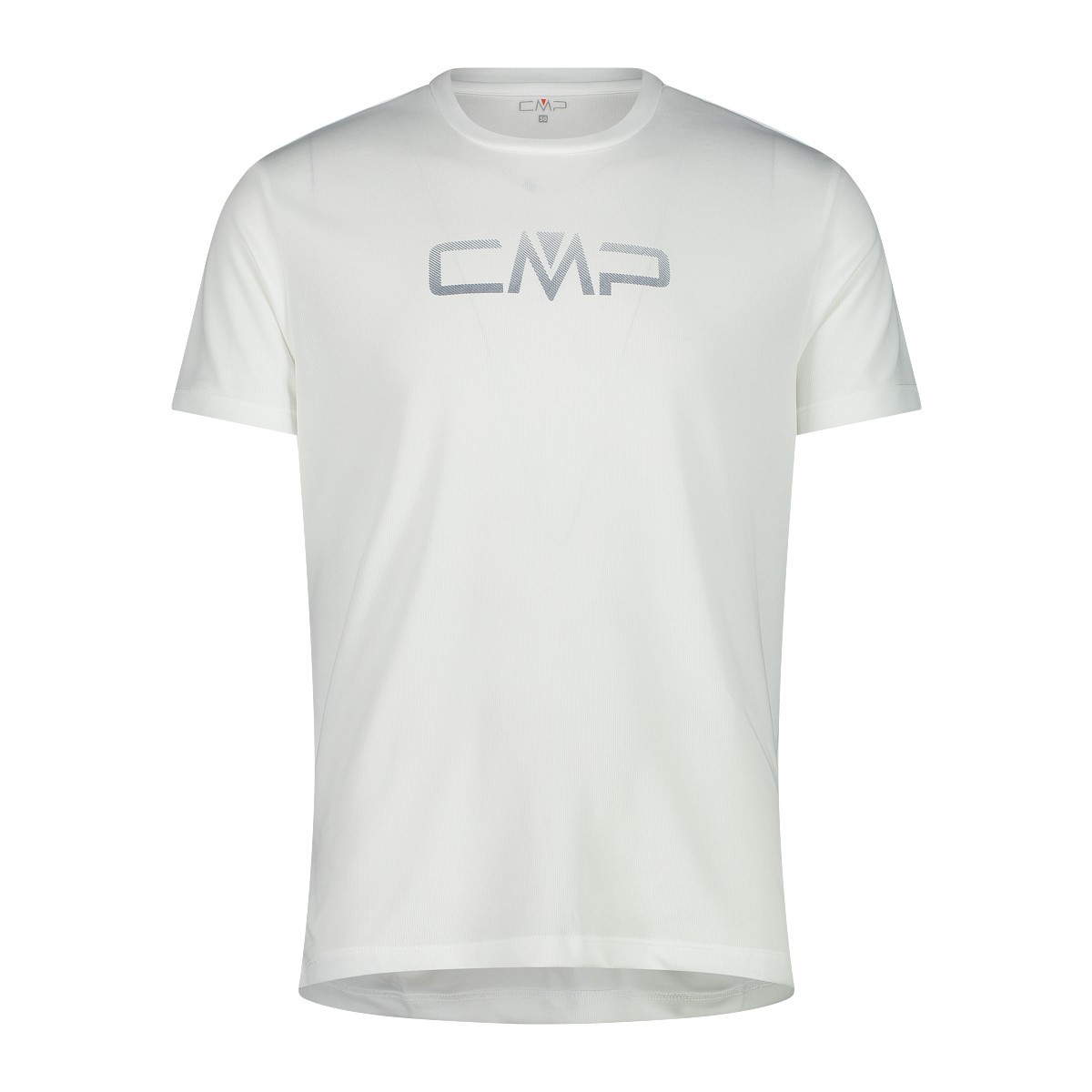 CMP Maglia a maniche corte girocollo da uomo con logo CMP bianca 39t7117p