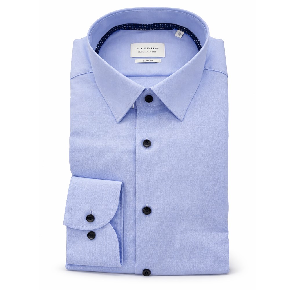 Eterna Camicia Uomo Slim Fit Azzurra No Stiro 1446-f171-11 azzurro - immagine 3