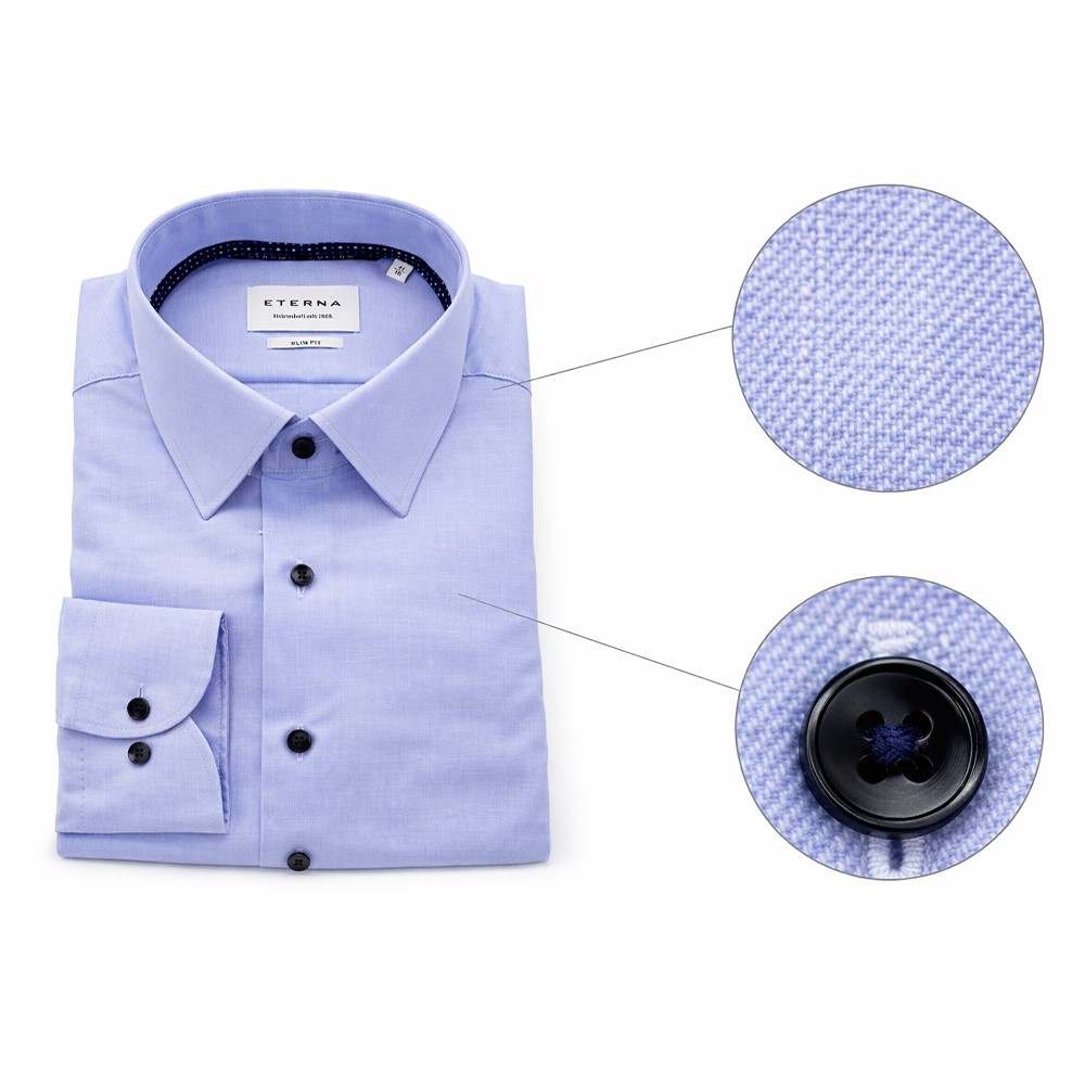 Eterna Camicia Uomo Slim Fit Azzurra No Stiro 1446-f171-11 azzurro - immagine 2