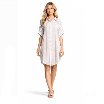 Iconique Abito/camicia corto a righe in viscosa leggera ic26-019